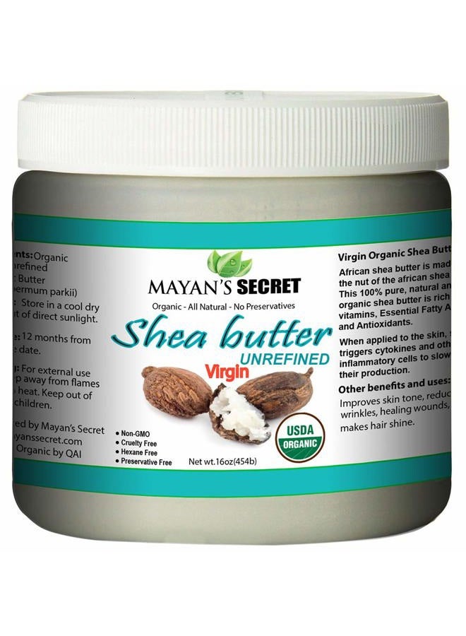 Organic Shea Butter USDA Certified, Raw, Unrefined, Ivory from Ghana Africa, Amazing for Skin Elasticity, Stretch Marks and body