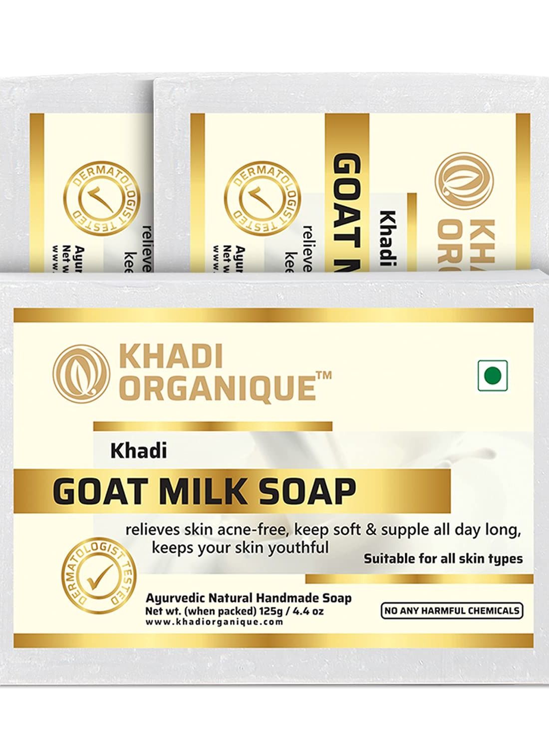 Khadi Organique Goat Milk Soap For All Skin Types - Pack of 3