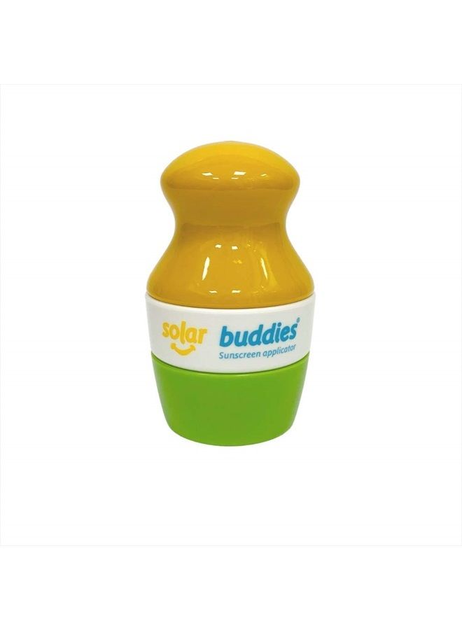 Single Green Solar Buddies Refillable Roll On Sponge Applicator For Kids, Adults, Families, Travel Size Holds 100ml Travel Friendly for Sunscreen, Suncream and Lotions (Green)