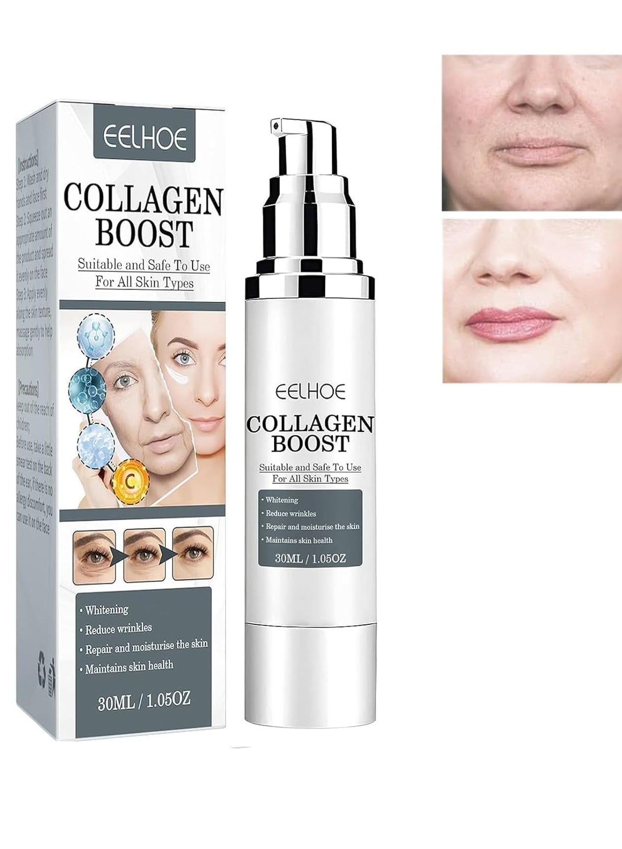 EELHOE Collagen Anti-wrinkle Cream Collagen Reorganization Restores Fine lines Moisturizing and Firming Skin 30ML