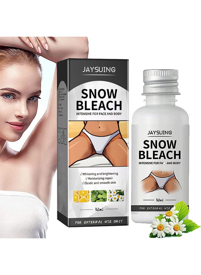 Snow Bleach Cream for Private Part Underarm Whitening, Dark Skin Bleaching Cream for Dark Spots, Face and Body Skin Lightening Bleaching Cream for Intimate Areas Brightening
