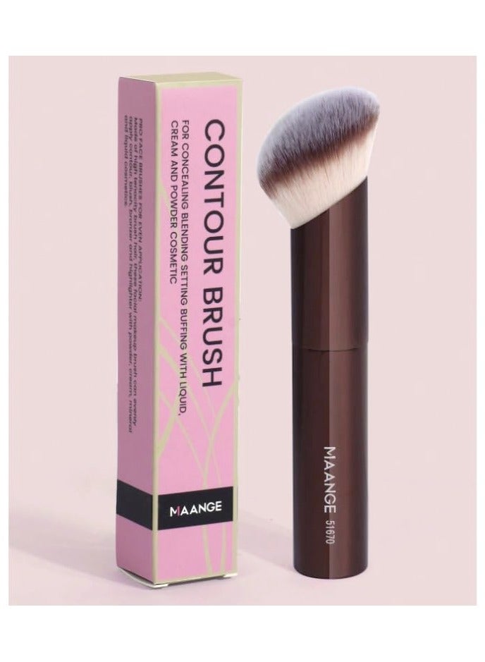 MAANGE Contour Brush - Densely Woven, Ergonomic & Resilient for Flawless Blending | For Liquid, Cream & Powder Cosmetics