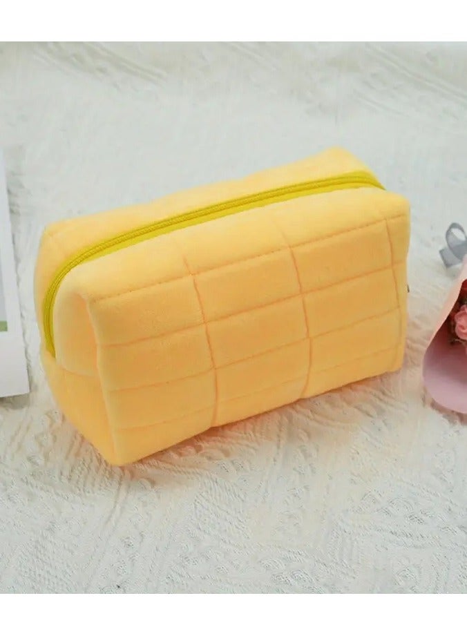 Makeup Bag Zipper Pouch Small Checkered Cosmetic Bag Travel Storage Organizer Toiletry Bag Large Capacity