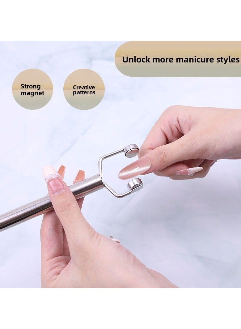 Manicure new Y-shaped magnet bar strong magnet cat eye nail polish stainless steel multi-functional double-headed magnetic bar