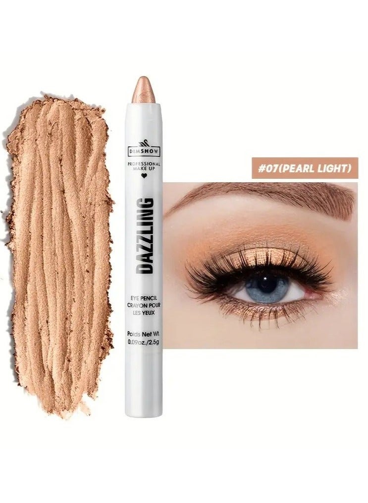 DIMSHOW Vibrant Pearl Glitter Eyeshadow Pen - Liner & Shadow Combinations - Waterproof, Sweat-Proof, Smudge-Proof, Brightening Highlighter for Music Festivals, Under Crease, Eyelid Application #7 | Best Price UAE | Dubai, Abu Dhabi