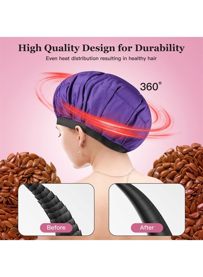 Cordless Deep Conditioning Heat Cap - Safe, Microwavable Heat Cap for Steaming, Heat Therapy for Hair, Flaxseed Seed Interior for Maximum Heat Retention (Second Generation)