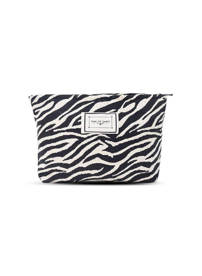 Cosmetic Bags for Women Makeup Bag Large Capacity Purse Travel Toiletry Zipper Storage Pouch Organizer for Women & Girls Black, Zebra stripes