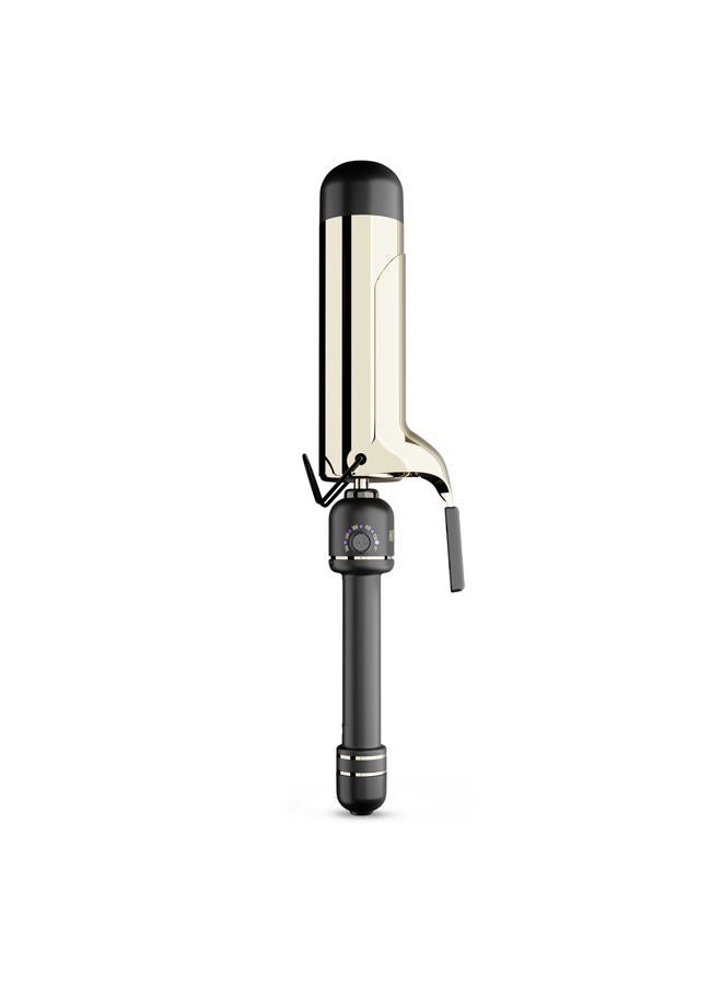 24K Gold Professional 2" Extended Barrel Curling Iron with Clamp for Loose Curls - 24K Gold Technology for Long-Lasting Results & Longer Barrel for Easy Styling