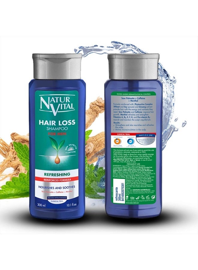 NaturVital Unisex Natural Hair SOS Refreshing Ginseng Mint Shampoo, Revitalizing & Fortifying Formula, Cruelty-Free & Paraben-Free