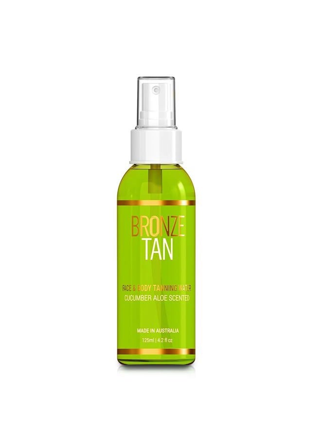 Bronze Tan Self Tanning Water Spray For Face | Hydrating Self Tan Water for a Natural Sunless Tan | Self Tanner Ideal for All Skin Types | Buildable Fake Tan 125ml(4.2 fl oz)