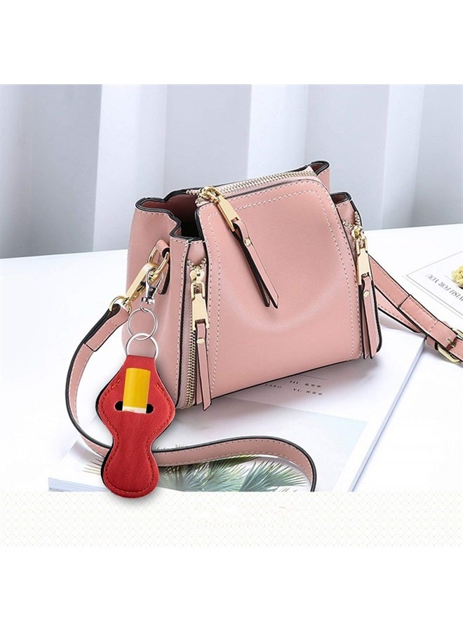 24 Pcs Chapstick Holder Keychains Lipstick Holder Keychains with 24 Pcs Metal Clip Cords for Chapstick Tracker and Safeguard, 12 Vibrant Color