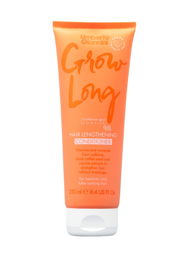 Umberto Giannini Grow Long Conditioner 250ml – Length Enhancement for Weak Hair, Caffeine & Black Coffee Seed, Smoothing Formula for Stunted Growth Relief 250ml