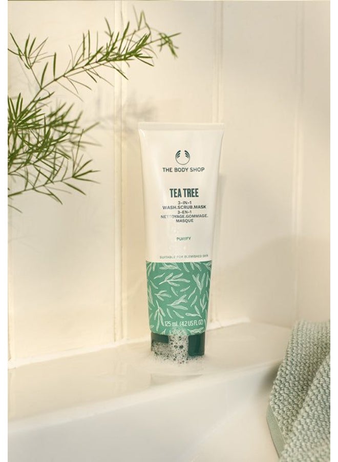 Tea Tree 3-in-1 Wash, Scrub & Mask – Clay-Based Face Wash, Exfoliator & Purifying Mask for Blemished & Sensitive Skin | Gently Exfoliates, Reduces Blemishes, Softens Skin, 150ml - image 2