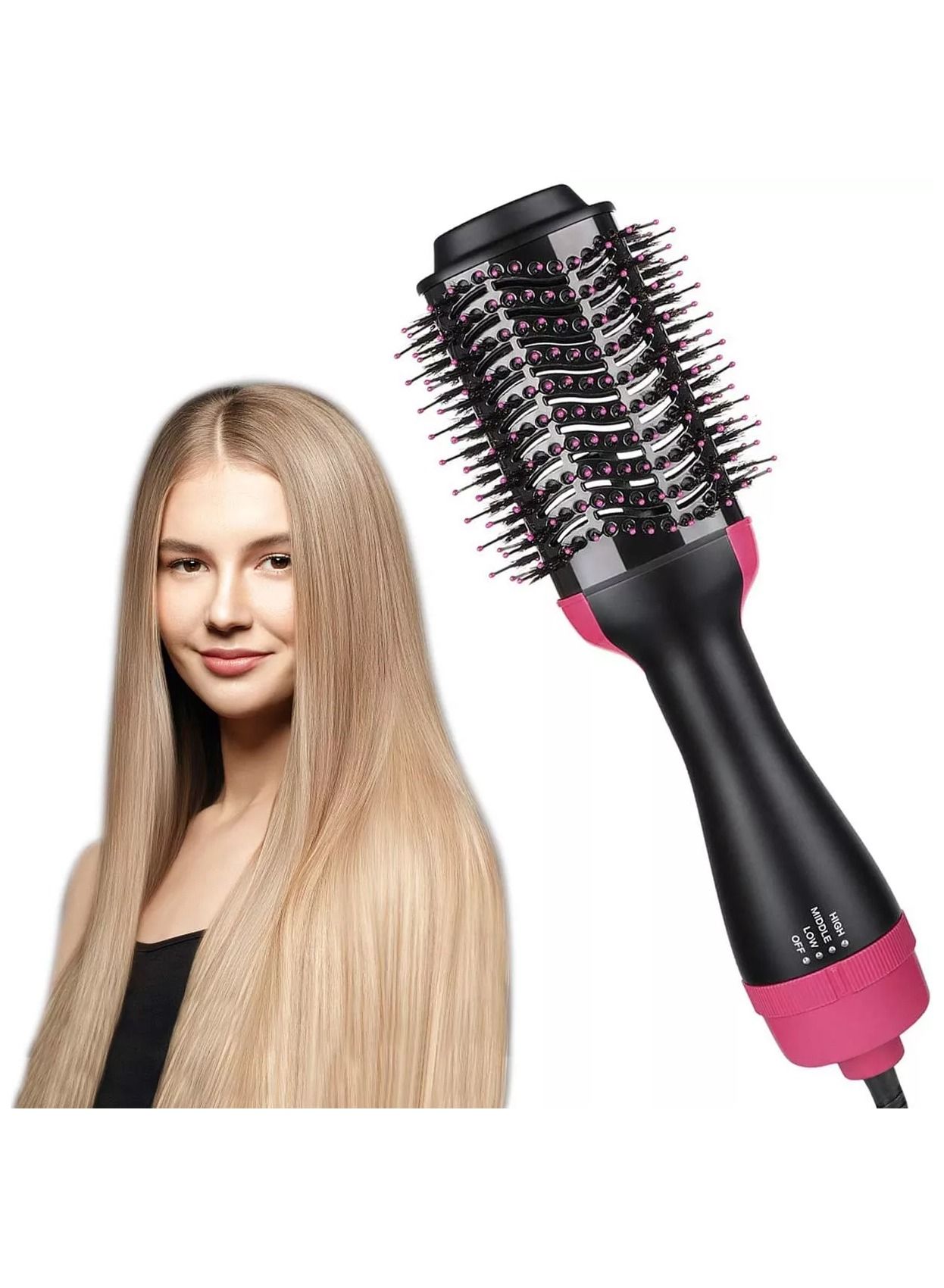 Professional One Step Hair Dryer Brush Smoothing Device 2 in 1 Hair Straightener and Hair Straightener in One Salon Electric Hot Air Curling Iron