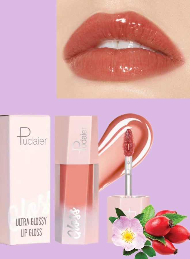 Ultra Glossy Lip Gloss Diamond Matte Lip Oil Gloss Glitter Metallic Liquid Lipstick Glitter Shimmer Lip Glaze |Shimmery Finish High Pigment Long Lasting Lip Gloss Tint Makeup 04