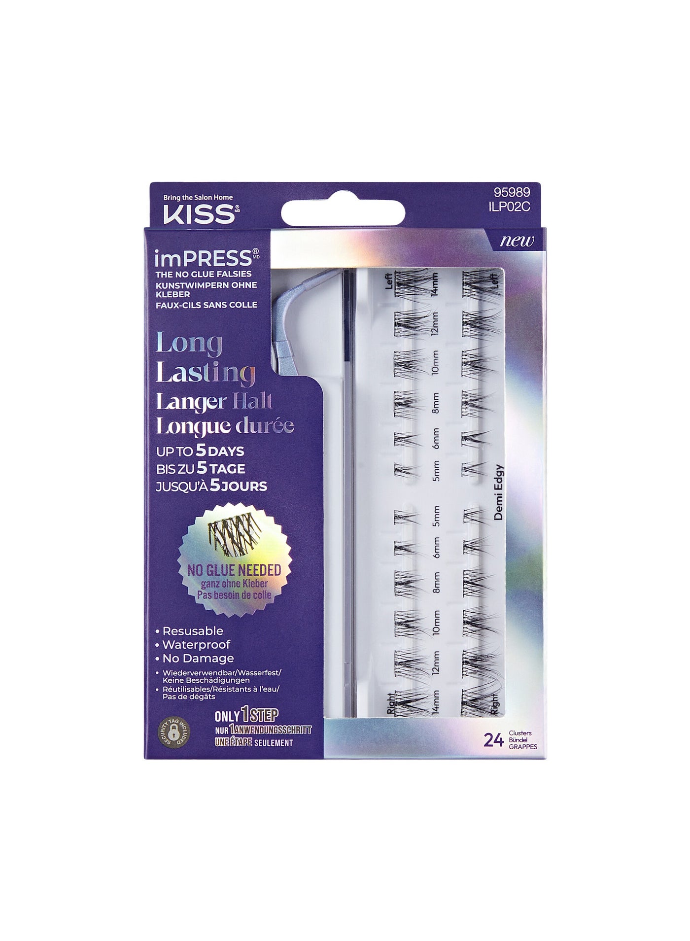 Kiss Impress Press-on Long lasting Lashes Demi Edgy ILP02C