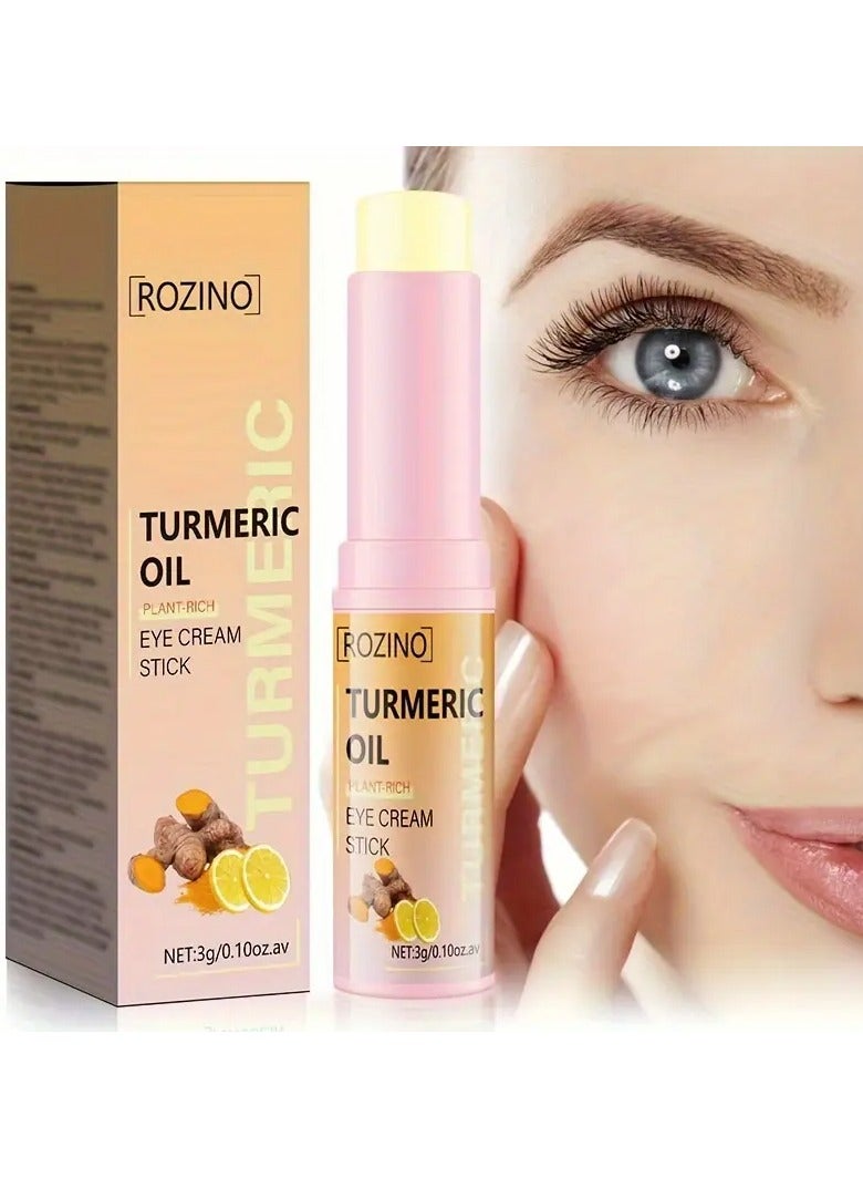 3g/0.10oz Turmeric Oil Eye Cream Stick - Creams for Moisturizing, Firming, Smoothing Wrinkles and Fine Lines - With Nourishing Beeswax, Vitamin E, and Hydrating Sodium Hyaluronate for a Radiant Look