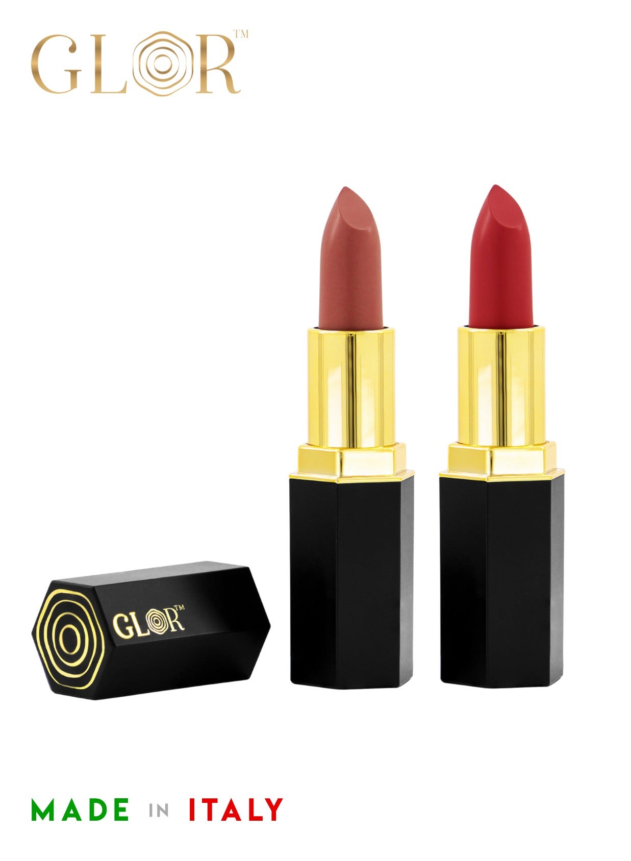 Glor Endless Charm Lipstick– Intense Long-Lasting Color, Luxurious Moisture, Ultra-Creamy Formula for Beautiful Lips-Affogato + Raspberry Range