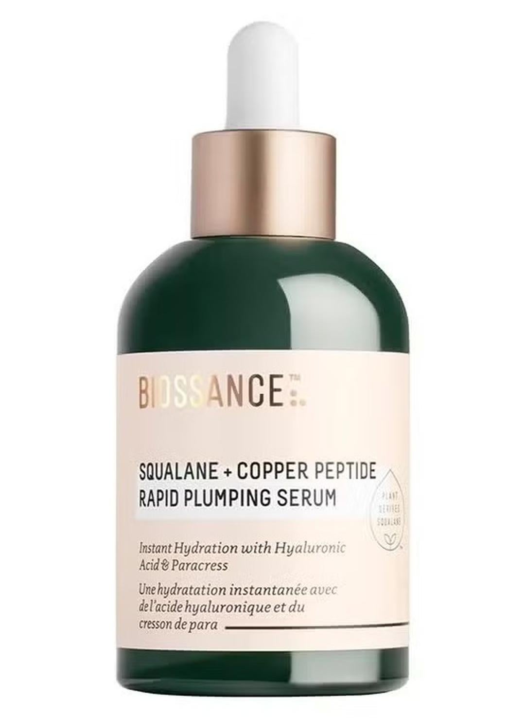 Squalane + Copper Peptide Rapid Plumping Serum, Powerfully Hydrating Face Serum that Instantly Plumps and Firms with Collagen Boosting Copper Peptides, 50ml / 1.69 fl oz