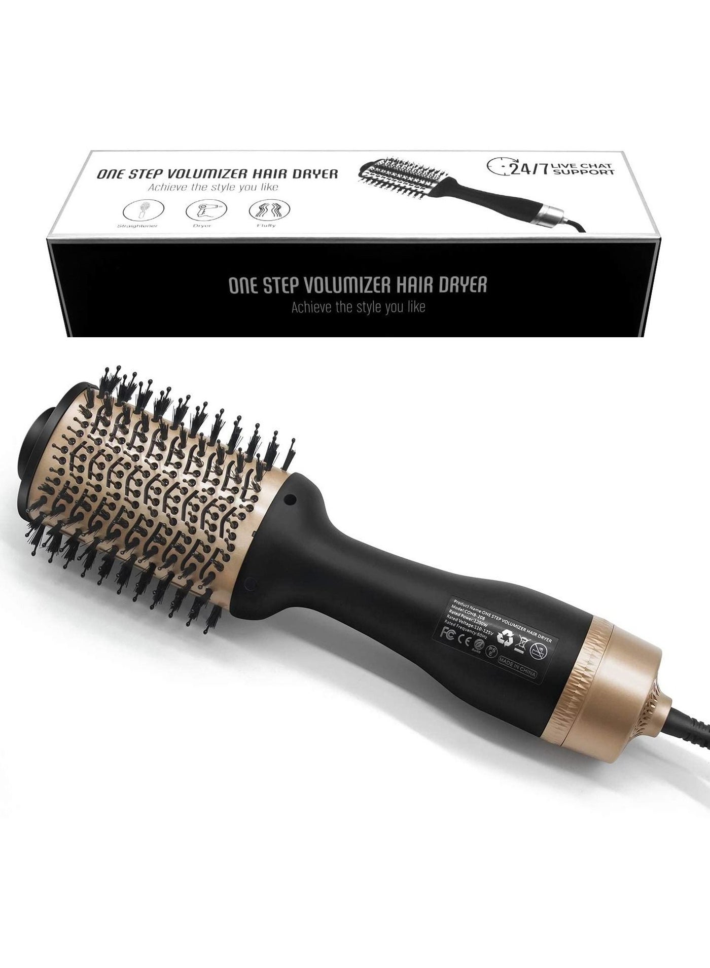 5 in 1 1200W Negative Ion Hair Dryer Brush | One-Step Hot Air Styler with Volumizer, Curler, Straightener & Blow Dryer Attachments | Anti-Frizz Styling Tool for Wet & Dry Hair | All Hair Types