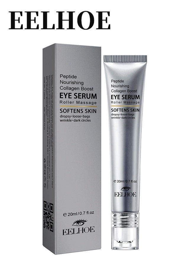 Eye Serum, Eye Repair Cream，Eye Cream，Eye Enhancing Roller 20 ml, Anti-Aging Under Eye Roller Cream for Dark Circles Puffiness Wrinkles and Fine Lines, Eye Care Serum with 360°Massage Ball,Relieve Eye Fatigue Lift Firm Reduce Wrinkles