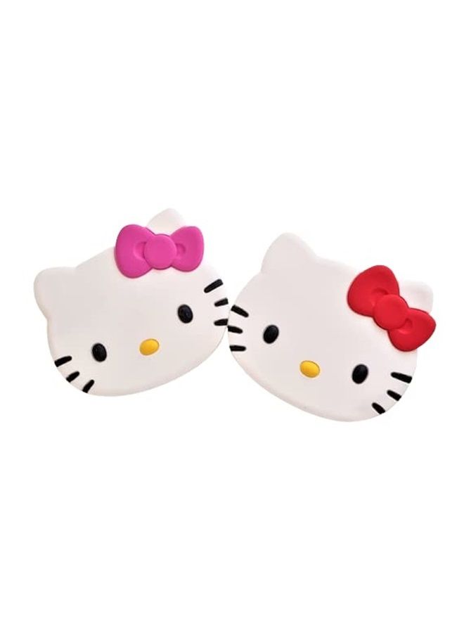 Sanrio Hello Kitty Die-Cut Compact Travel Tabletop Mount Handy Mirror 1pc (Pink or Red)