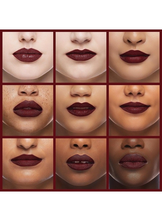 2pcs Matte Dark Red Lip Liner and Lipstick Makeup Set, Liquid Lipstick 24H and Lip Liner Set Matt Liquid Lips Make Up Waterproof Long Lasting Lipstick Matte Kit (#17)