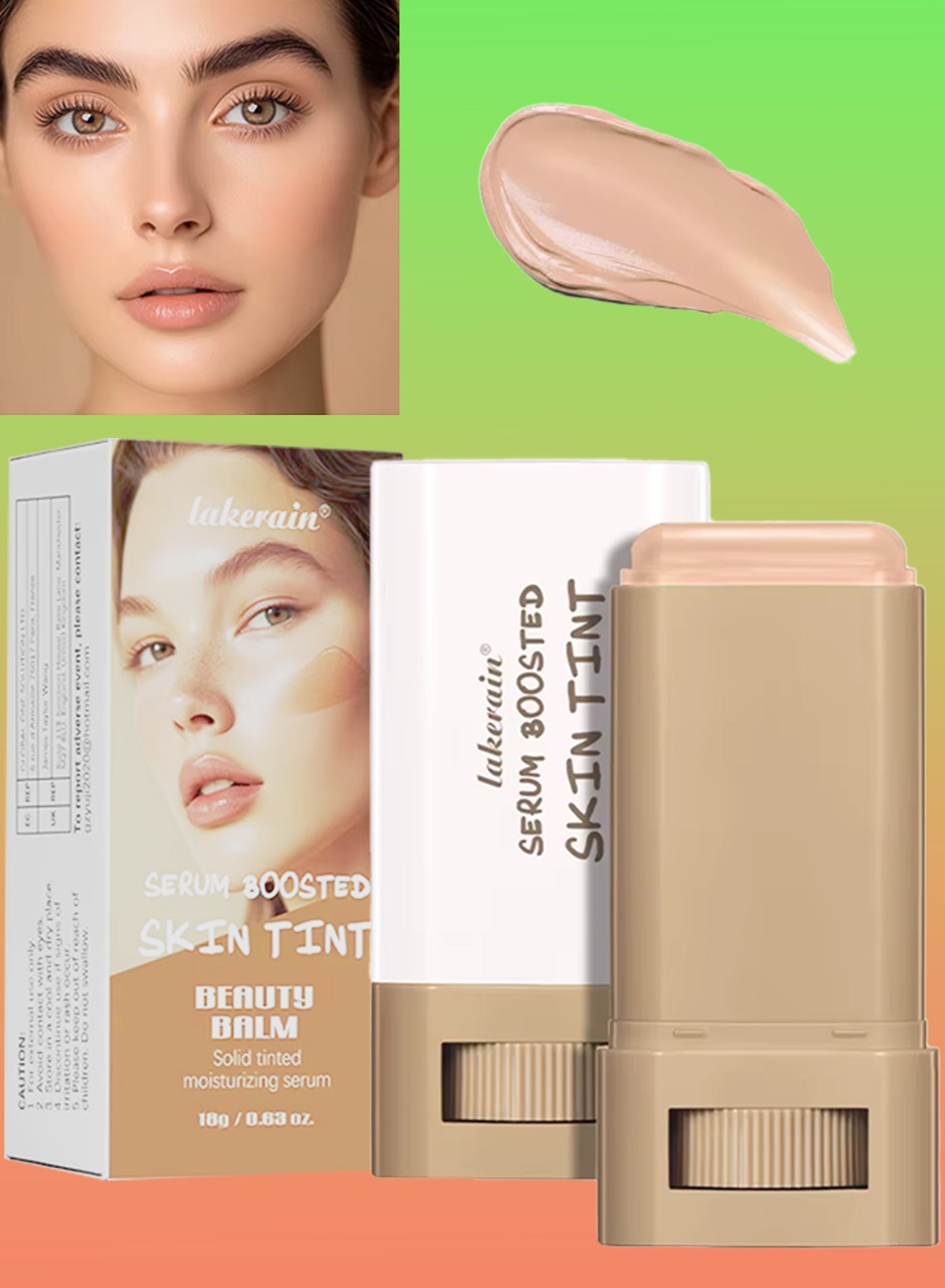 Serum Boosted Skin Tint Beauty Balm Solid Tinted Moisturizing Serum Contour Stick Foundation Face Sticks for Women Natural Finish Makeup Foundation Face Stick Contour Stick 18g 05