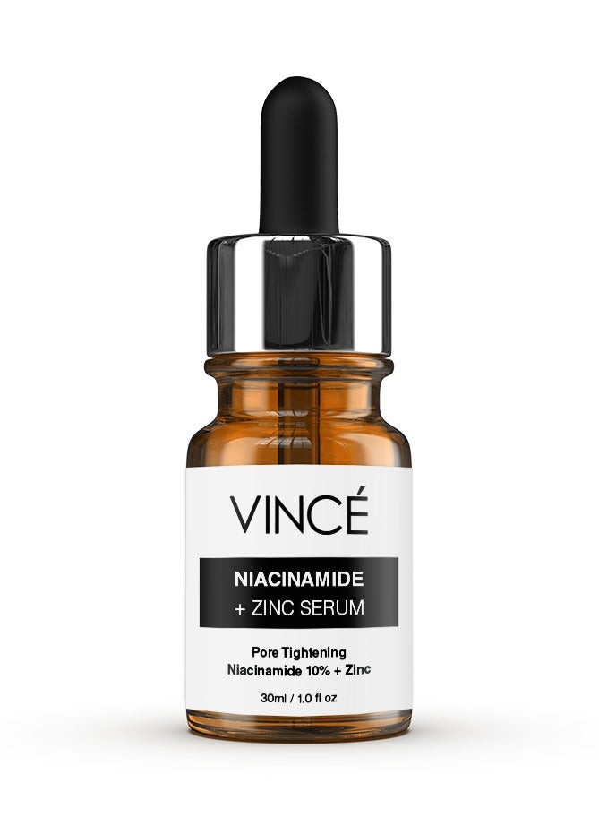Niacinamide 10% Zinc 1% Serum – Advanced Formula to Tighten Large Pores, Control Oil, Reduce Acne & Blemishes – Improves Skin Texture for Soft, Smooth, Firm, and Radiant Skin, 30ml