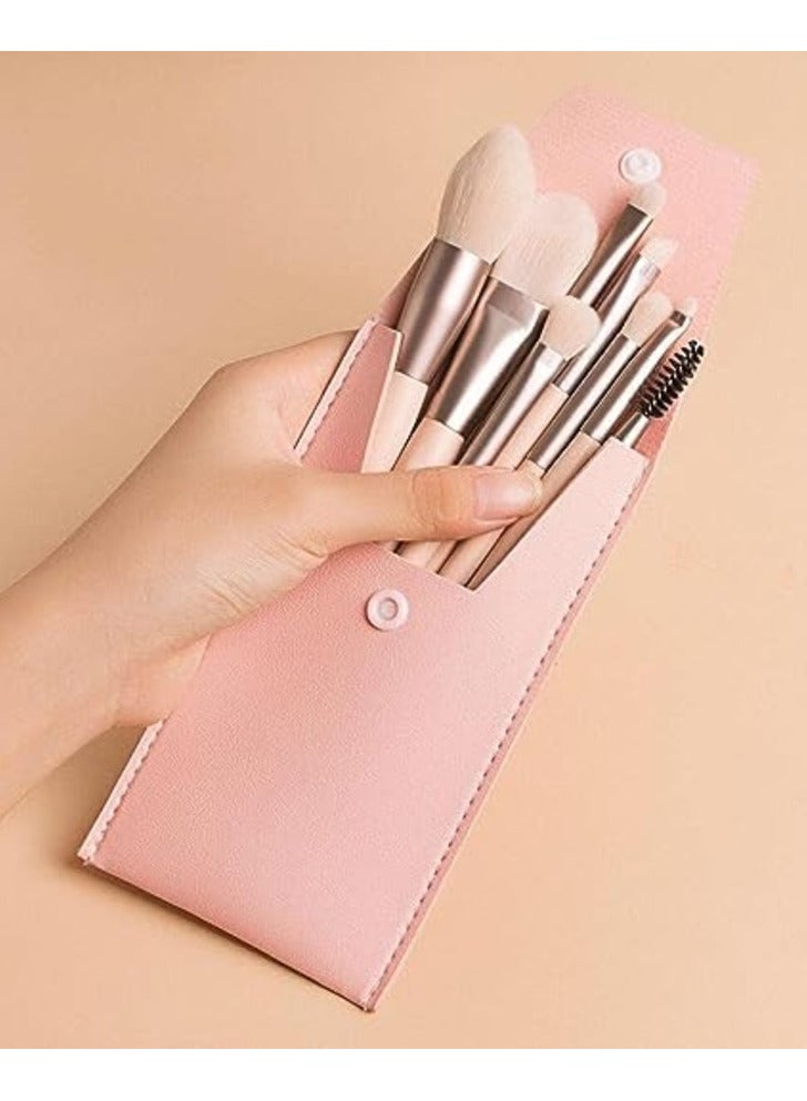 08 - PCS Makeup Brush Set, Professional Premium Synthetic Makeup Brushes, Eyeshadows, Foundation Powder High Light Blushes, Makeup Brush Set with Matte Plastic Handle and Bag for women beauty