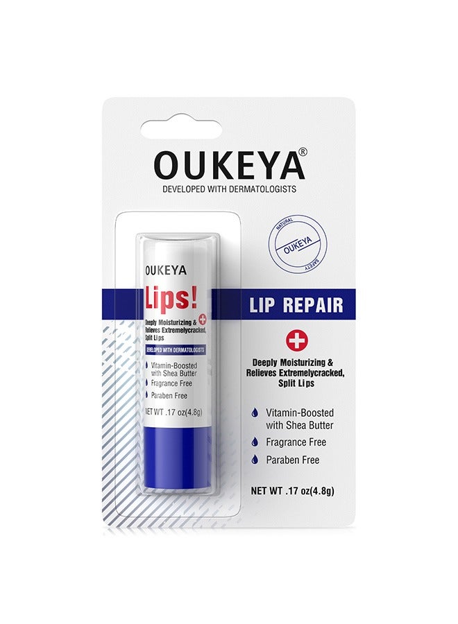 Lip Repair，Medicated Lip Balm Hydrating w/Petrolatum, Shea Butter, Beeswax, 100% Natural Ingredients, Organic Lip Butter Balm & Moisturizers Lip Repair For Dry Cracked Lips Overnight Lip Treatment