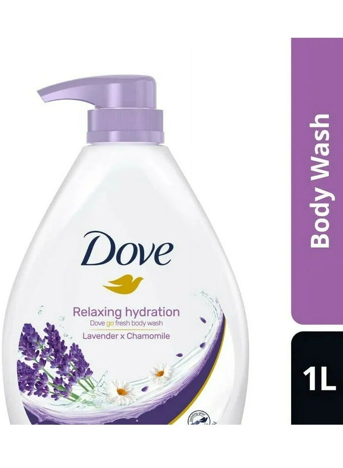 Go Fresh Shower Gel Body Wash, Lavender and Chamomile 1000g Ounce Pump Bottle