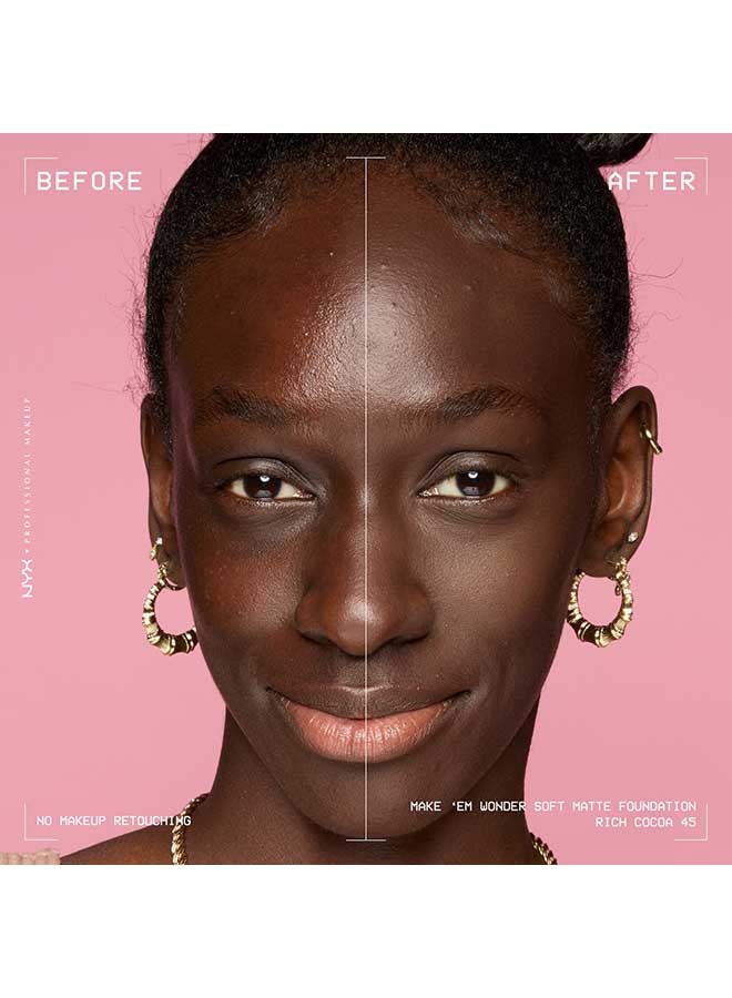 Make 'EM Wonder, 24H Soft Matte Foundation, Undetectable  Finish, Rich Cocoa - image 3