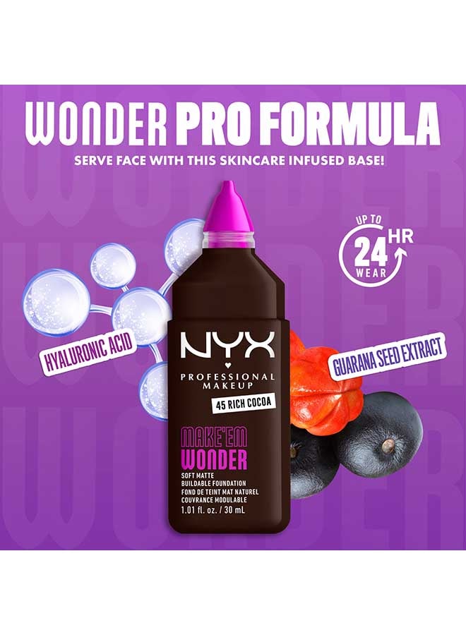 Make 'EM Wonder, 24H Soft Matte Foundation, Undetectable  Finish, Rich Cocoa - image 4