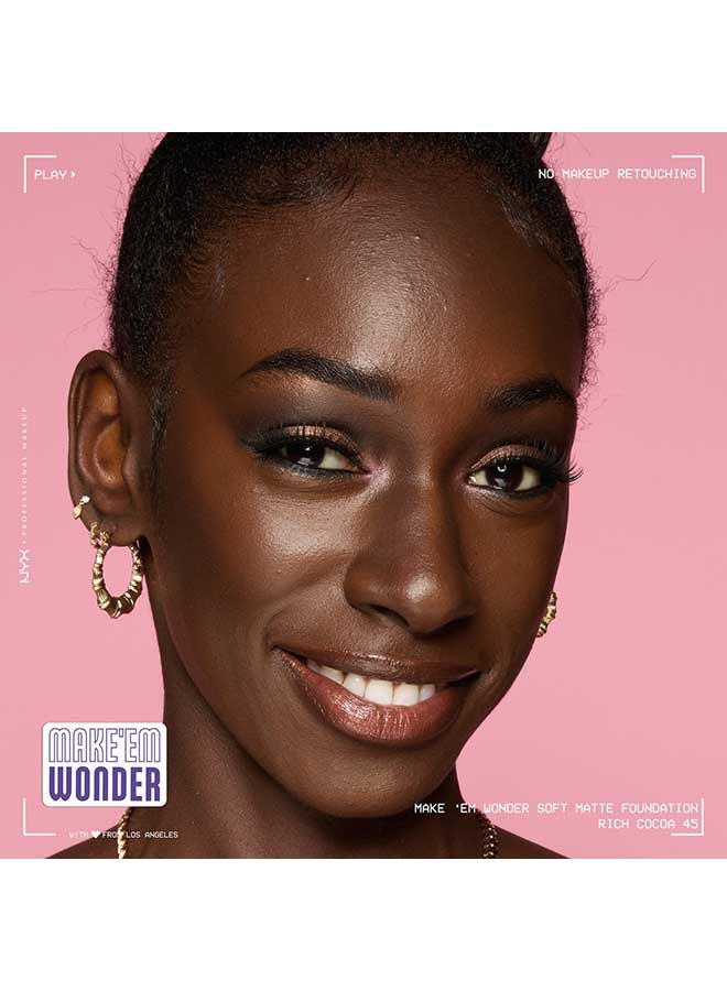Make 'EM Wonder, 24H Soft Matte Foundation, Undetectable  Finish, Rich Cocoa - image 6