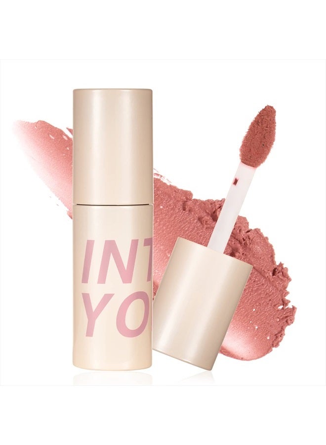 Matte Lipstick, Super Stay Lipstick for Women, Lip Stain Long Lasting Waterproof, Lip Mud Soft Lightweight, Smooth Lip Clay Mousse, Dual-Use For Lips And Cheek, Pink Lipstick (N4)