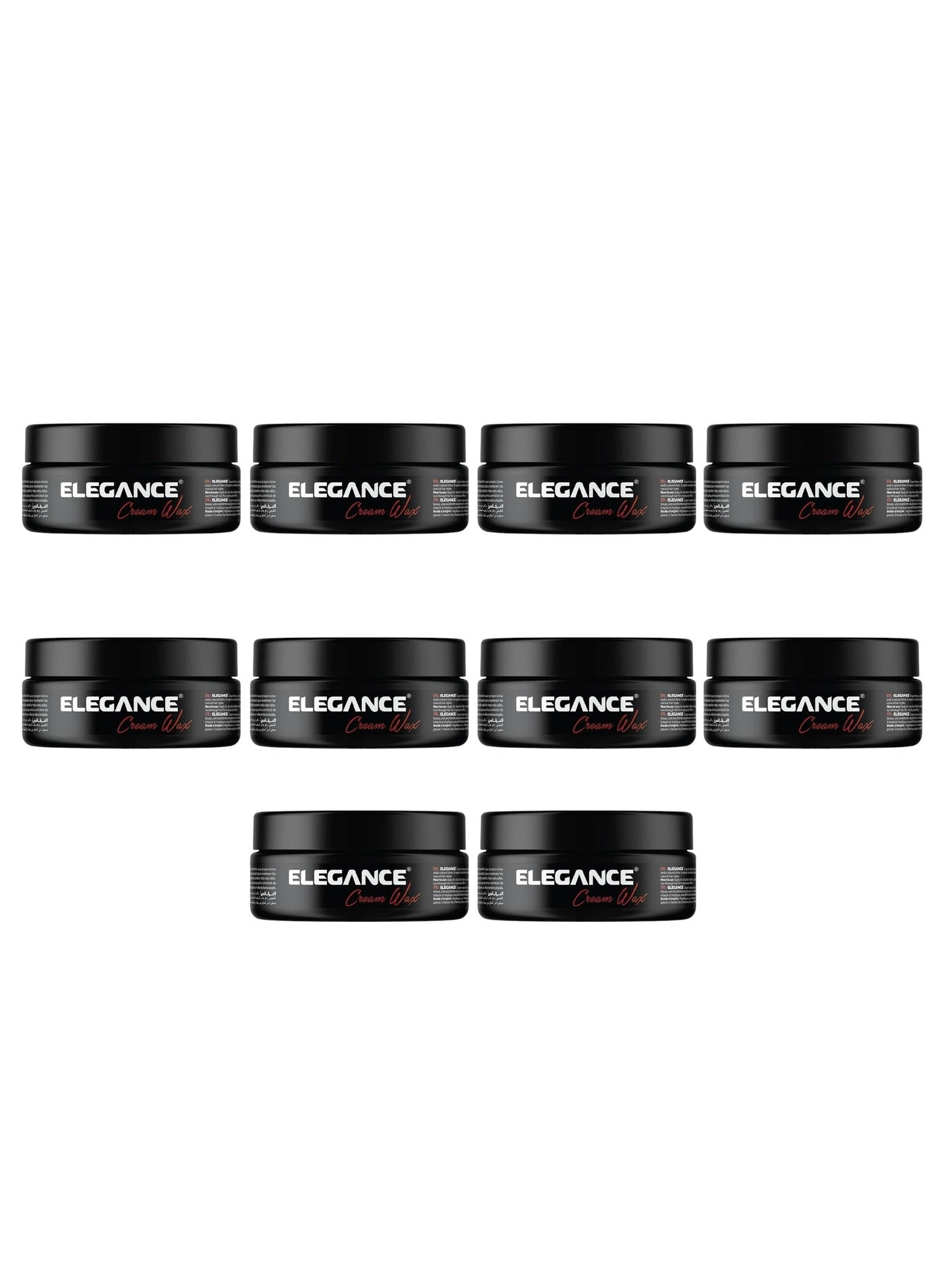 Elegance-E Series Cream Wax White 140ml – Pack of 10 | Medium Hold, Moisturizing, Natural Shine