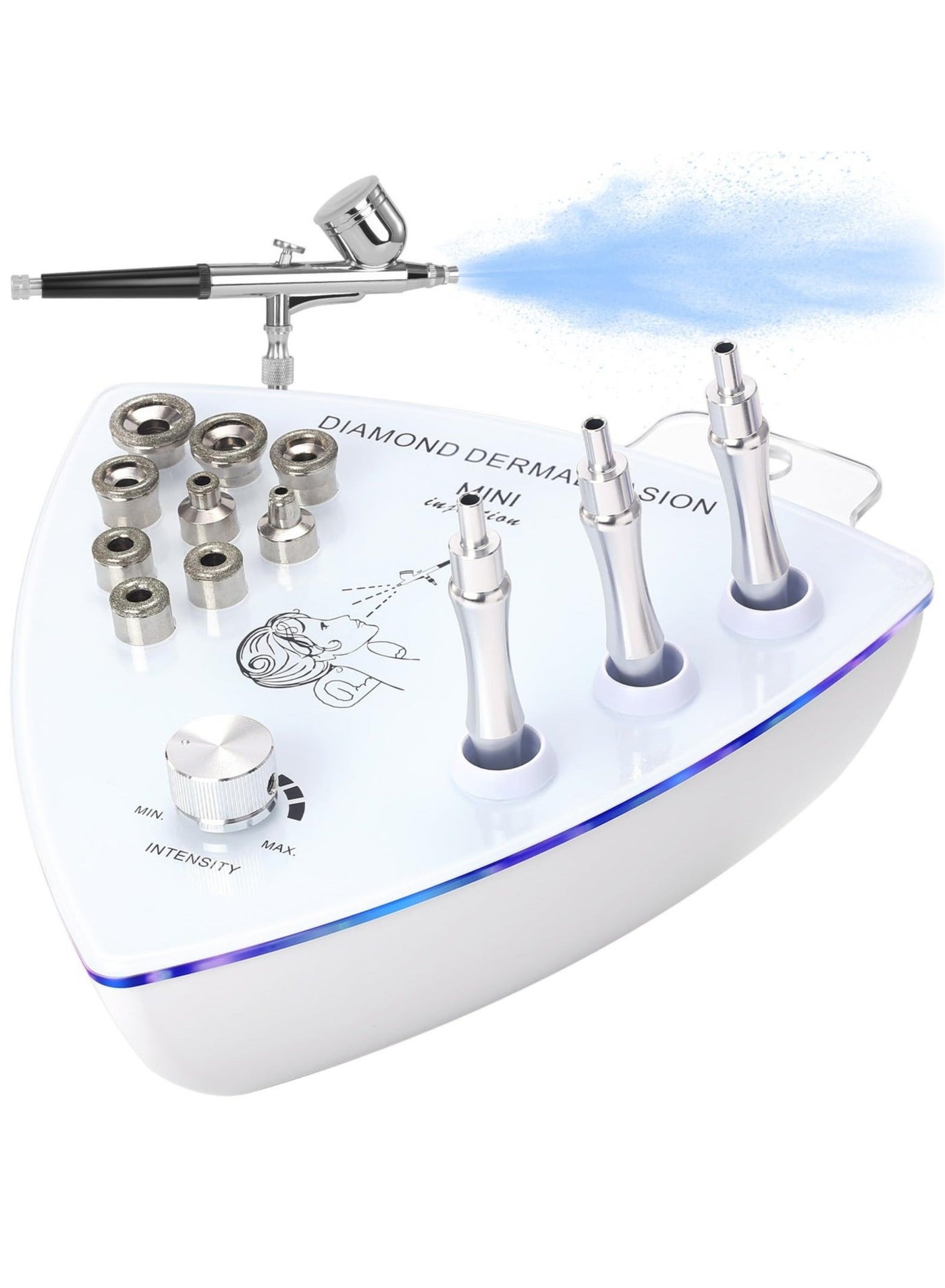 Diamond Microdermabrasion Machine, Professional Dermabrasion Facial Skin Care Face Spa Home Use Massager Skin Peeling Lifting Tighten Wrinkle Black Head Remover with Spray Bottle