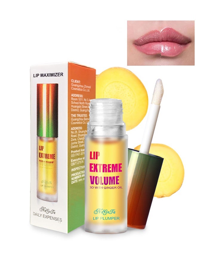 Lip Extreme Volume, Clear Plumping Lip Gloss for Fuller, Hydrated Lips – High-Shine Lip Moisturizer and Enhancer for Instant Volume and Thickness，# Daily Expenses Ginger