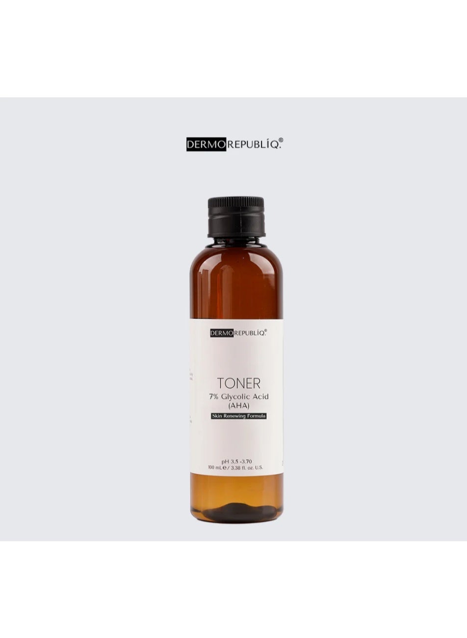 Dermorepubliq 7% glycolic acid (aha) skin renewing toner - 100 ml