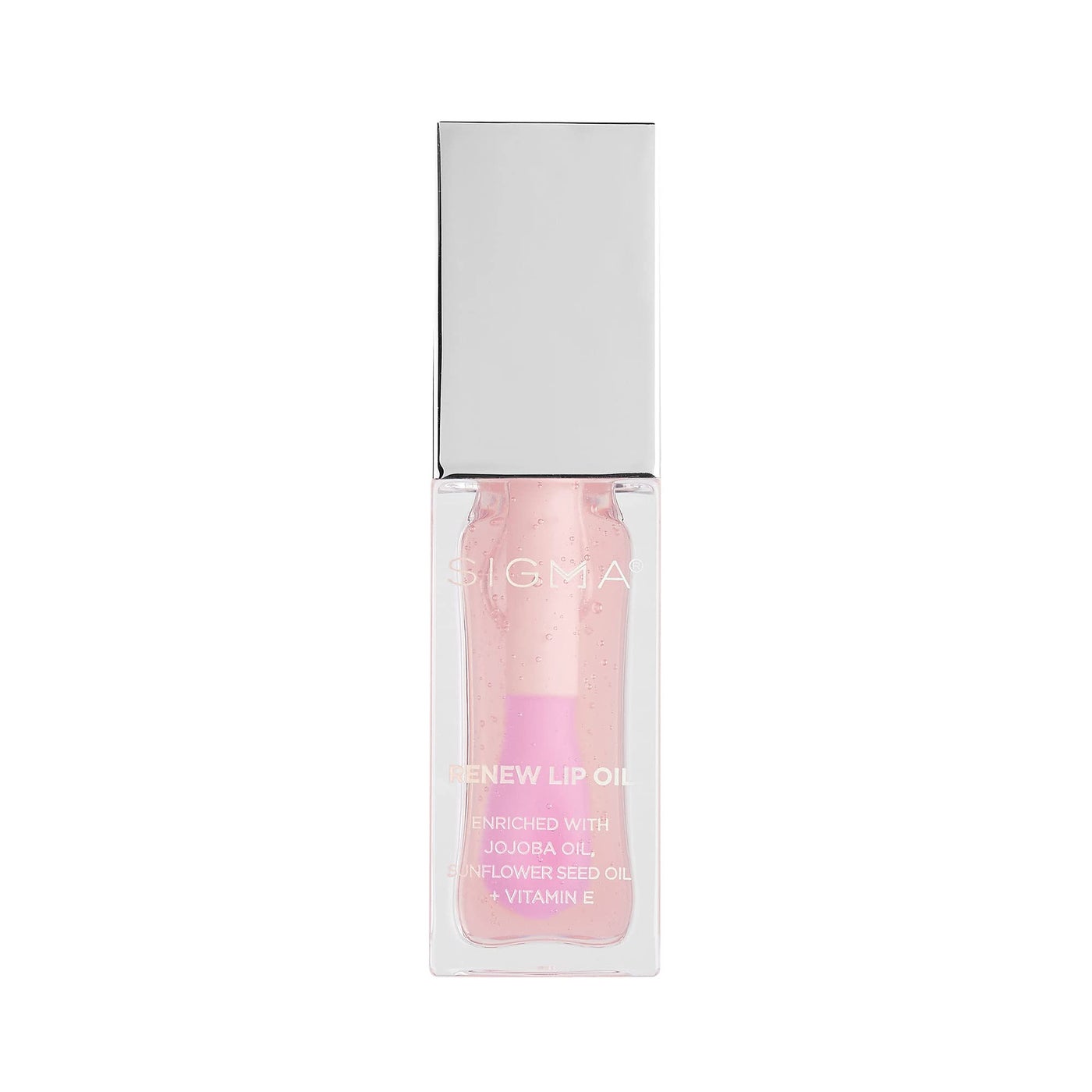 Sigma Beauty Renew Lip Oil â€“ Tinted Lip Oil with Luxurious High-Shine Color and Long Lasting Hydration for Soft, Supple Lips, Non Sticky Lips Oil with Nourishing Antioxidants (Hush, Clear Pink Sheen)