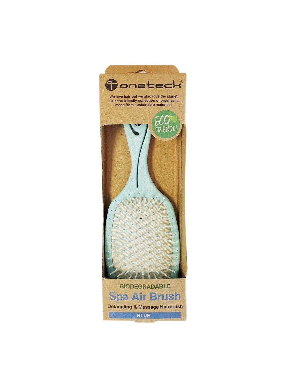 Biodegradable Air Spa Cushioned Paddle Hair Brush Blue - 1pc.