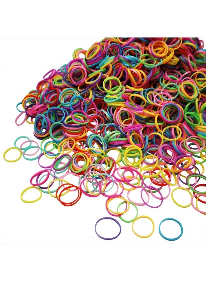 Mini Rubber Bands, Soft Elastic Bands, Premium Small Tiny Rubber Bands for Kids Hair, Braids Hair, Wedding Hairstyle (1000 pcs, Multicolor)