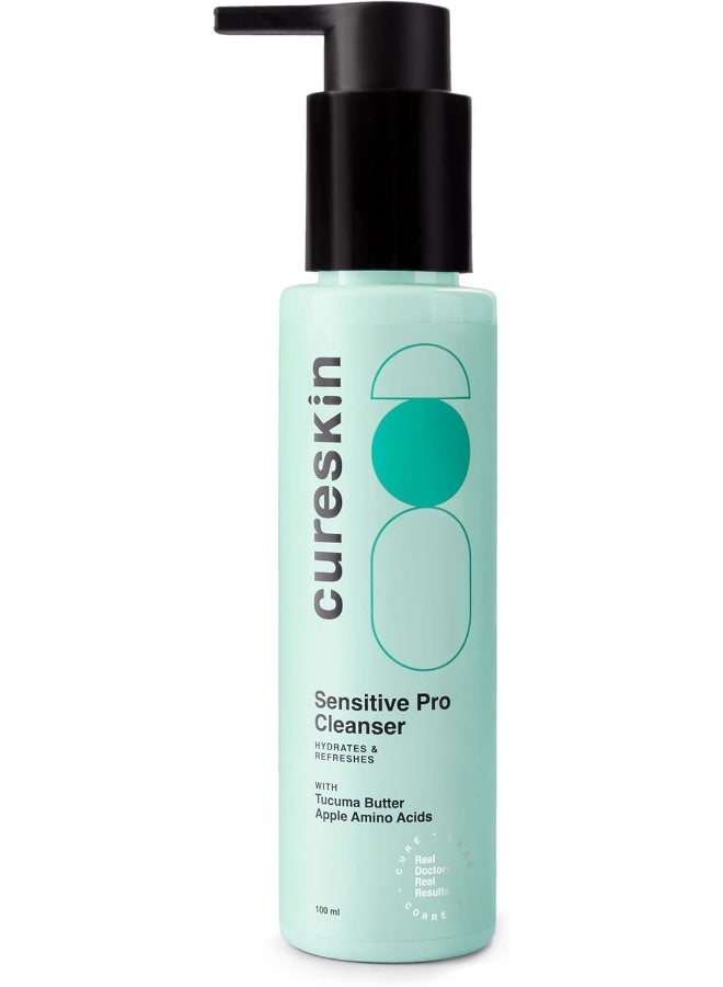 Cureskin Sensitive Pro Cleanser with Tucuma Butter & Apple Extracts for Sensitive Skin Face Wash, 100 ml (Pack of 1)