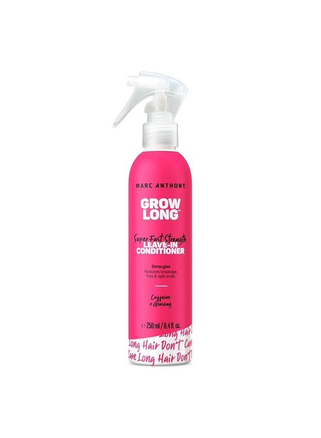 Leave-In Conditioner Spray & Detangler, Grow Long Biotin - Anti-Frizz Deep Conditioner For Split Ends & Breakage - Vitamin E, Caffeine & Ginseng for Curly, Dry & Damaged Hair