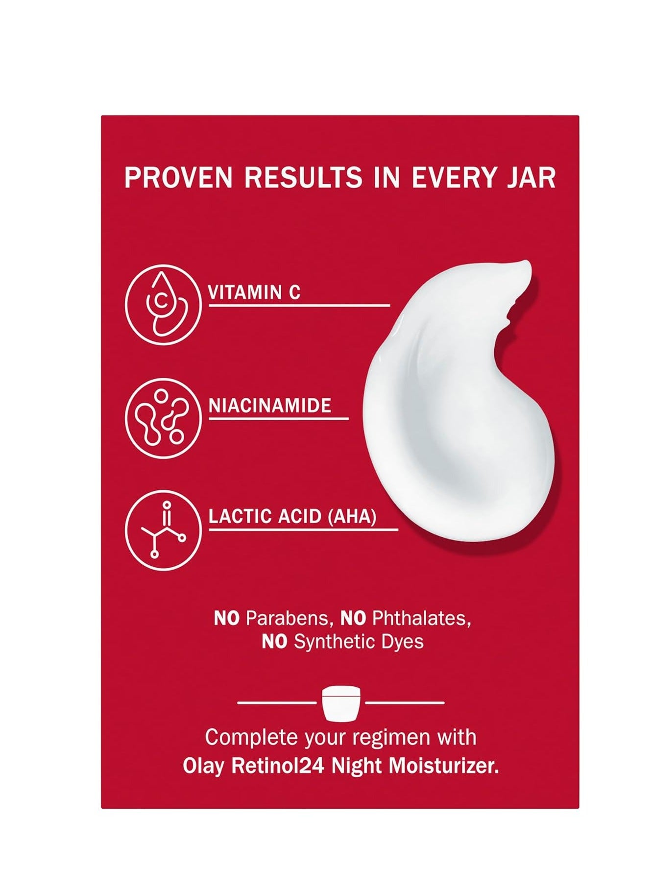 Olay Vitamin C Face Moisturizer, Brightening Cream for Women, Instant Hydration, Evens Tone, Dark Spot & Hyperpigmentation Reduction, Glowing Skin Care - Niaciniamide, Lactic Acid, 1.7 Oz