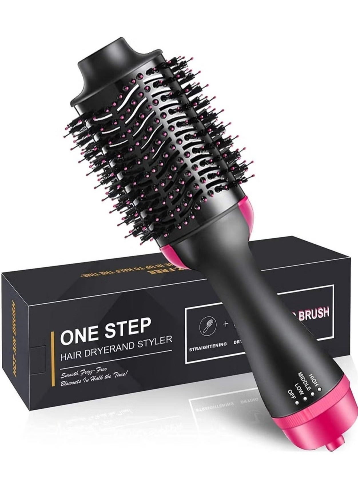 4-in-1 Professional Hair Dryer Brush – One-Step Volumizing Round Brush for Fast Drying, Styling, and Shaping – Ideal for Straight, Curly, and Frizzy Hair – Lightweight, Multi-Function Styling Tool for Salon-Quality Results at Home