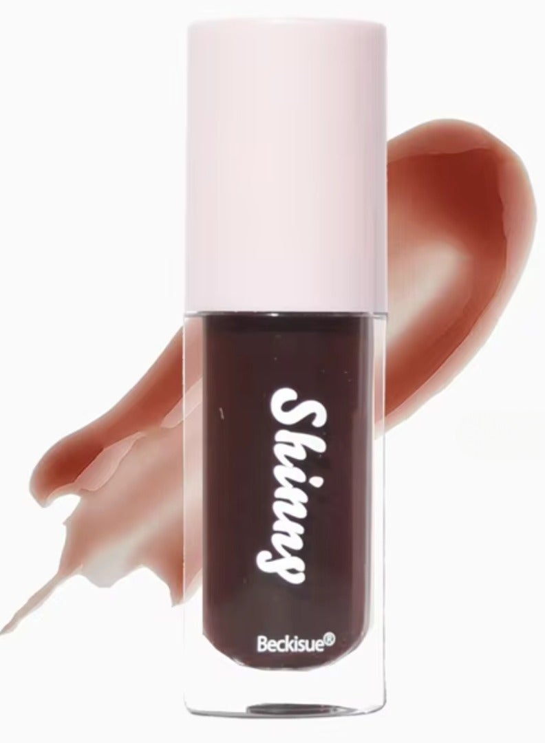 Shiny Lip Oil Lip Gloss Plumping Hydrating Mirror Highlight Lip Gloss Moisturizing Long Lasting and Non Sticky Lip Oils Shining Liquid Lipstick Black Sugar 03