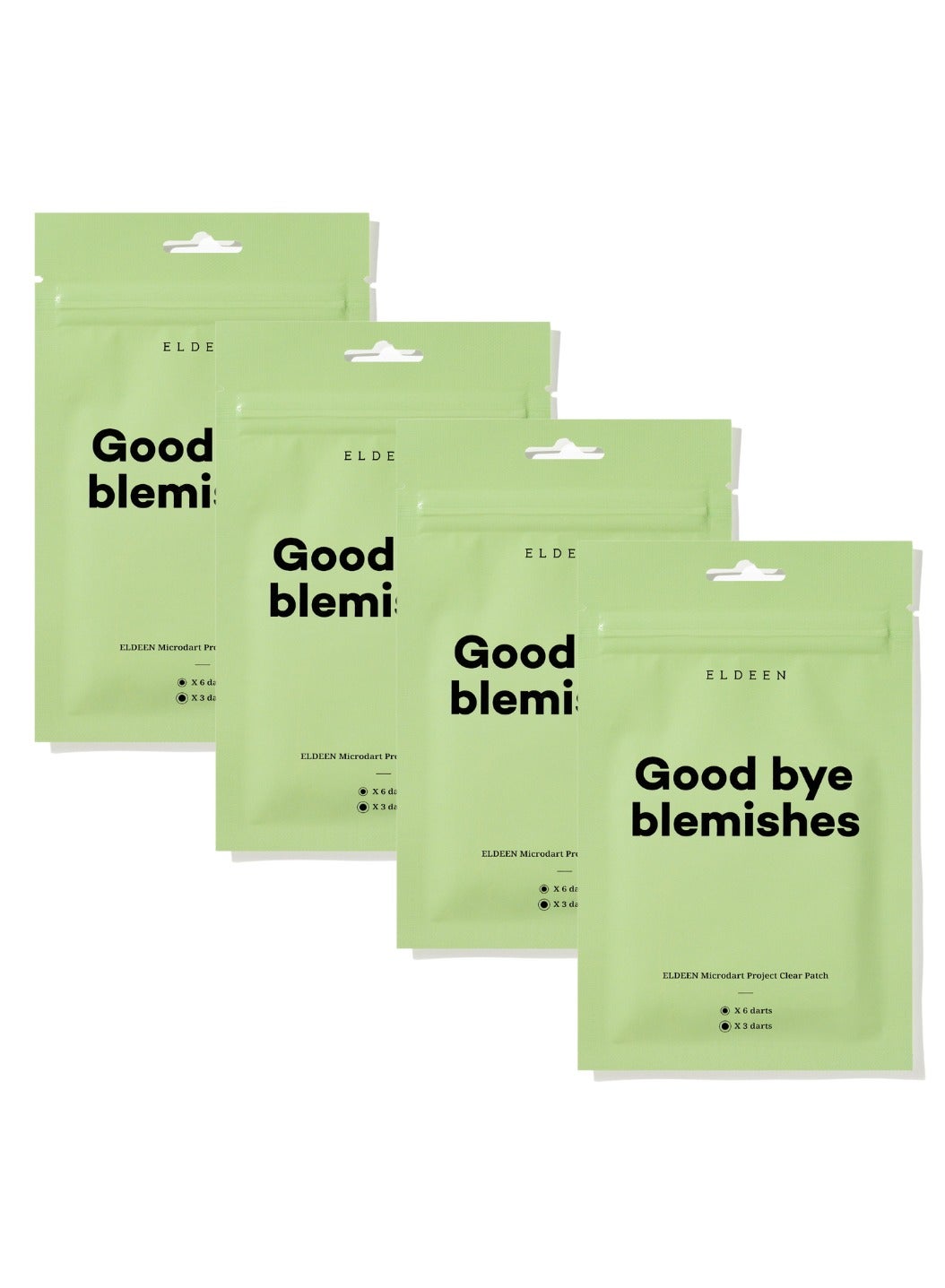 Good Bye Blemishes - Eldeen Microdart Project: Clear Patch - The Ultimate Solution for Your Skin, clear blemishes/zits, clear, 6 small patches, 3 large patches (Pack of 4)