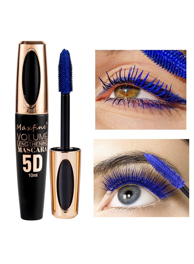 Mascara Volume Lengthening，5D Silk Fiber Mascara with Folding Eyelash Comb Brush,Liquid Colored Mascara Lash Extensions,Waterproof, Sweat-proof, Non-blooming, Long and Multi-color Base#04